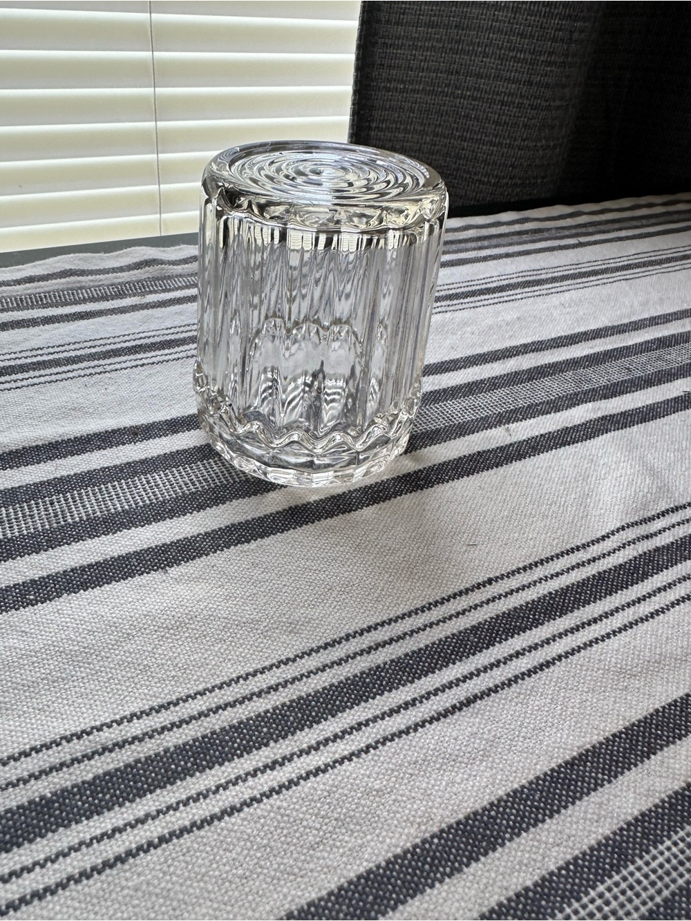 Clear Glass Fairy Lamp when using LED candle - Vanity container for cotton pads